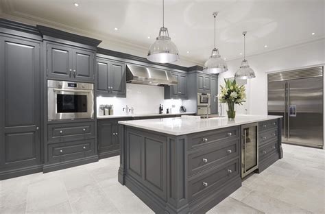 This Luxury Grey Painted Kitchen Features A Statement Island Perfect