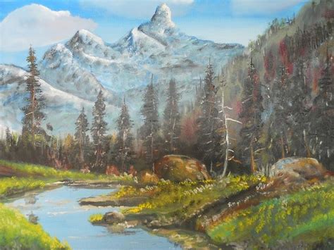 Mountain River Painting By Treavor Pence
