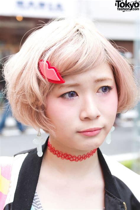Cute Short Blonde Pink Japanese Hairstyle Tokyo Fashion News