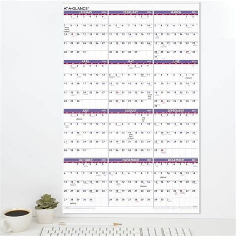 At A Glance Yearly Wall Calendar Julian Dates Yearly 1 Year