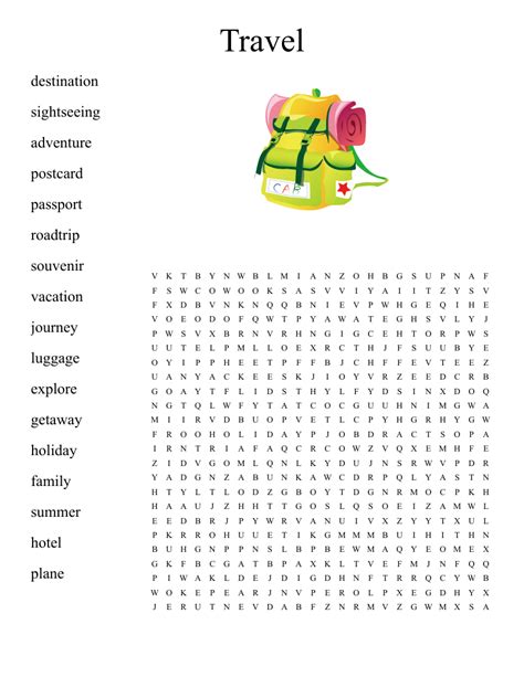 100 Summer Vacation Word Search Answers