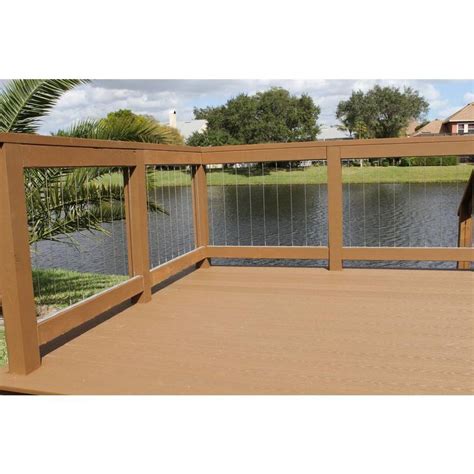 Interior railing system and handrail dark wood. Vertical Stainless Steel Cable Railing Kit for 42 in. High ...