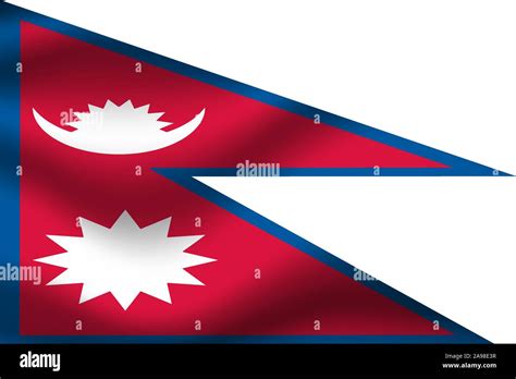 National Flag Of Federal Democratic Republic Of Nepal Original Colors