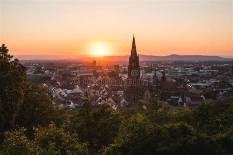 Freiburg Im Breisgau Germany 31st July 2020 Sunset View Of The