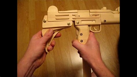 Wooden Uzi 9mm Smg With Folding Stock Added Youtube