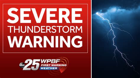 Southeastern Palm Beach County Under Severe Thunderstorm Warning