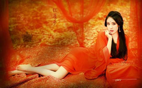 Wallpaper Id 1675861 Chinese Dress Red Dress 720p Hanfu Long Hair Asian Free Download