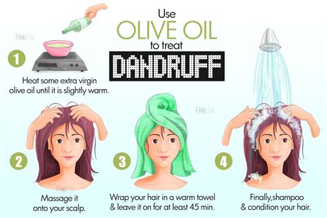 Take a small amount of olive oil and castor oil in equal amounts, heat the oil until lukewarm and apply on your little one's scalp and hair. Home Remedies for Dandruff | Top 10 Home Remedies