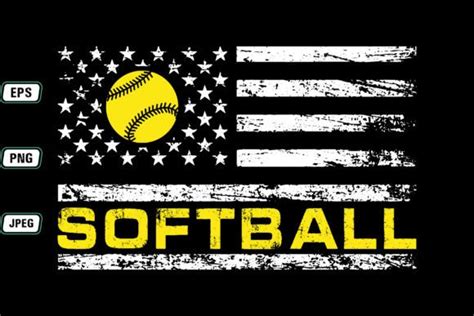 Softball With Usa Flag Design Graphic By Flag Station · Creative Fabrica