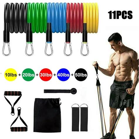 Pcs Set Latex Resistance Bands Crossfit Training Exercise Yoga Tubes Pull Rope Rubber Expander