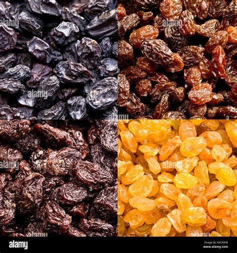Different Varieties Of Raisins Close Up Background Stock Photo Alamy
