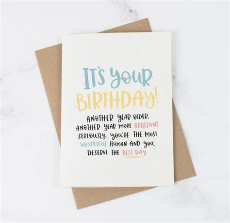 Its Your Birthday Card Best Friend Birthday Card A6 Etsy