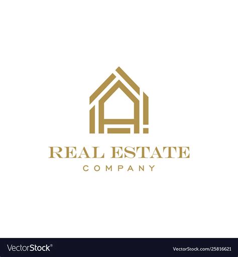 Luxury Letter A House For Real Estate Logo Design Vector Image