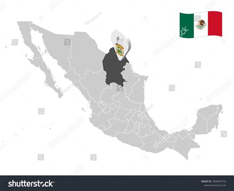 Location Coahuila On Map Mexico 3d Stock Vector Royalty Free