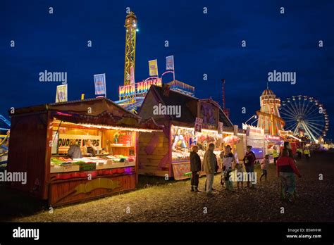 Food And Prize Stalls At A Funfair Specifically The Hoppings Annual