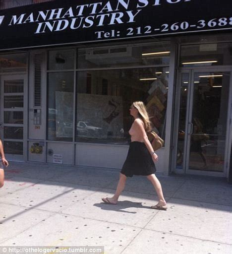 Its Not That Hot Woman Pictured Walking Topless Through The Streets Of New York