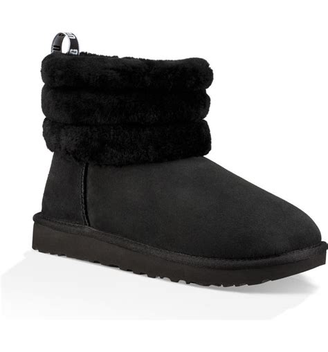 Street style meets the ugg® feel in this boot, which features soft fluff and ugg® graphics up the back tab. UGG® Classic Mini Fluff Quilted Boot (Women) | Nordstrom