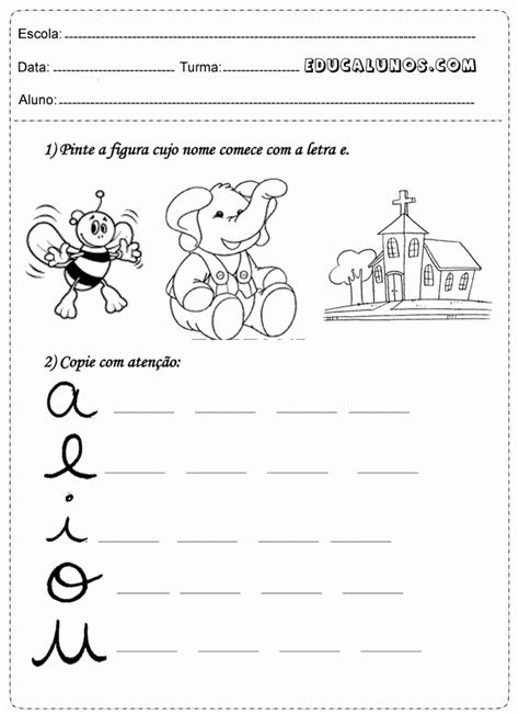 Atividades De Português 1 Anos Vogais Atividades Pedagógicas