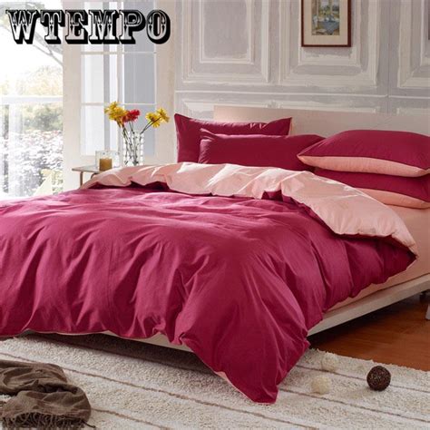 Buy Four Piece Solid Color Bedding Set Duvet Cover Bed Sheet Pillow Case Home Bedding At