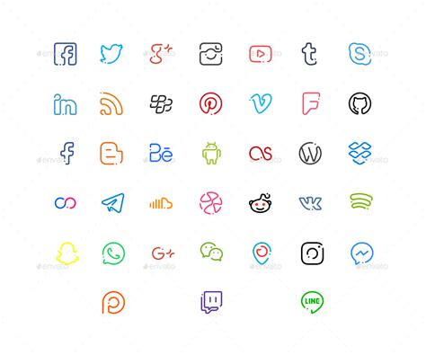 Insignificon Social 38 Social Media Icons By Oelhoem Graphicriver