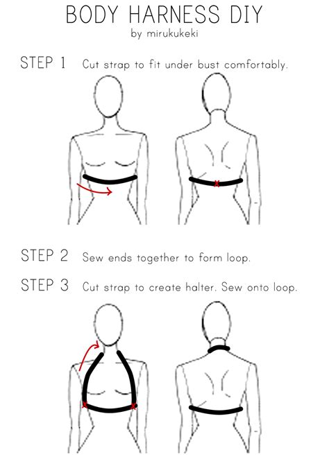 Inspect the harness thoroughly before you put it on to make sure it's in good. mirukukeki: DIY Elastic Body Harness | diy | Pinterest | Bodies