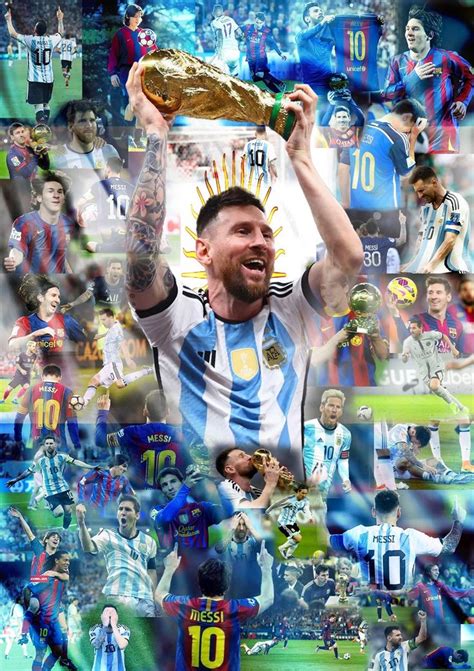 Campeón Messi Collage Argentina Barcelona Psg Lionel Messi Wallpapers