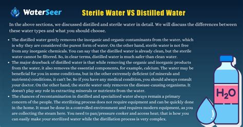 sterile water vs distilled water know the difference