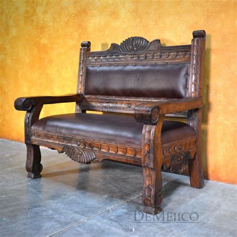 Mexican Furniture Rustic And Cozy Santa Fe Bench Carved Benches