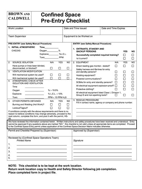 Confined Space Rescue Plan Word Template Airslate Signnow