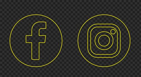 HD Facebook Instagram Yellow Outline Circle Logos Icons PNG Citypng