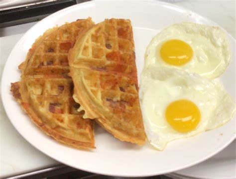 Bacon Cheddar Waffle And Eggs Simply Delivery