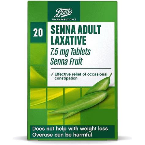 Boots Senna Adult Laxative 20 Tablets 7 5mg Compare Prices And Where To Buy Uk