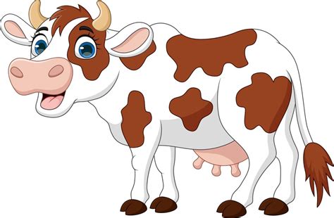 Happy Cartoon Cow Isolated On White Background 5162351 Vector Art At