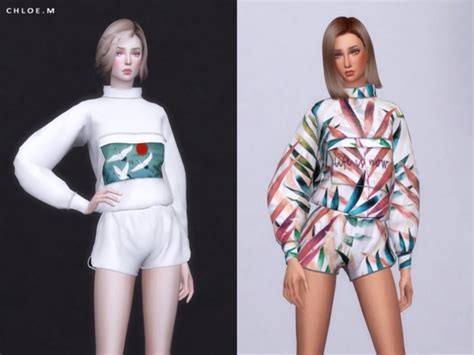 Sports Hoodie By Chloemmm Sims 4 Female Clothes