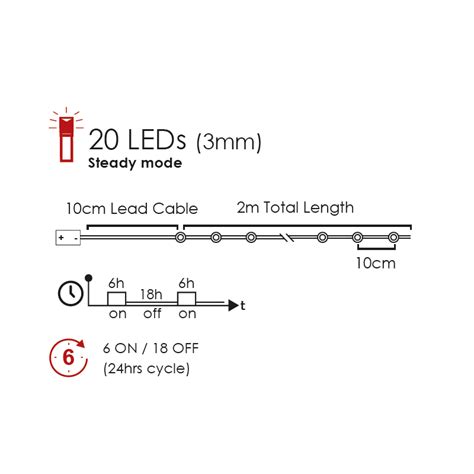 Silver Copper Wire String Led Light 2m 20led 2xaa Battery Operated Wire