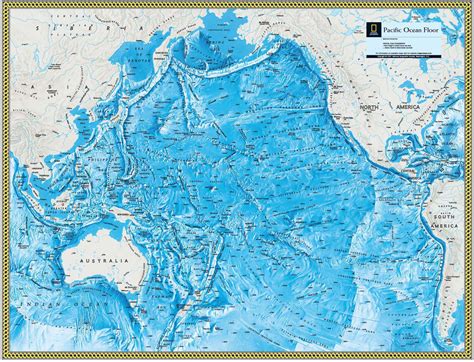 Pacific Ocean Floor Wall Map By National Geographic Mapsales