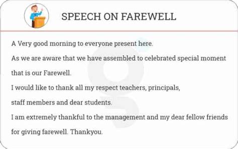 Farewell Speech — 750 Words Speeches Top 7