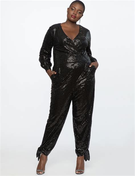 sequin jumpsuit totally black plus size sequin jumpsuit holiday outfits women trendy holiday