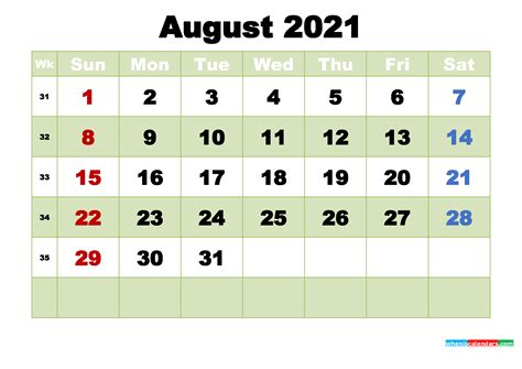 2021 calendar printable template including week numbers and united states holidays, available in pdf word excel jpg format, free download or print. Print Free 2021 Monthly Calendar Without Downloading | Calendar Printables Free Blank