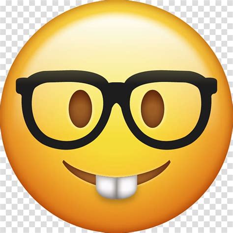 Emoji Iphone Smiley Nerd Sticker Nerd Transparent Background Png