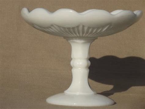 Vintage Vallerysthal Milk Glass Epergne French Flower Vase W Two Horns