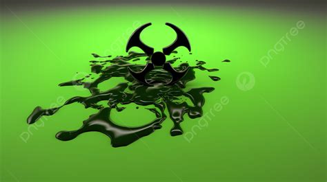 Green Toxic Symbol Rendered In 3d With White Background And Warning Of