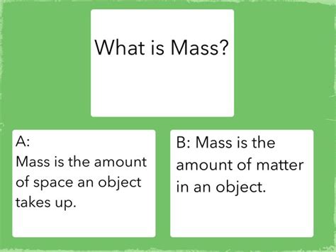 Mass Volume And Matter Quiz Anne Free Games Online For Kids In