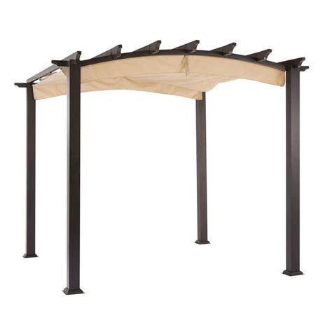Hampton Bay 9 Ft X 9 Ft Steel And Aluminum Arched Pergola With