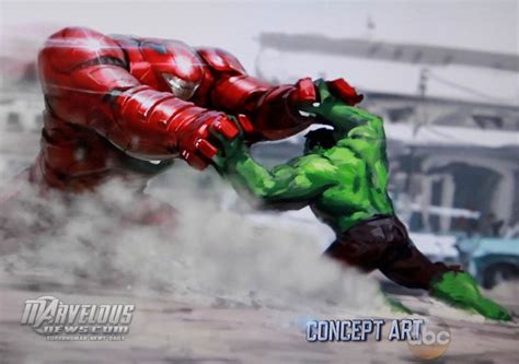 Avengers Age Of Ultron Hulk Vs Hulkbuster Concept Art Geekcity