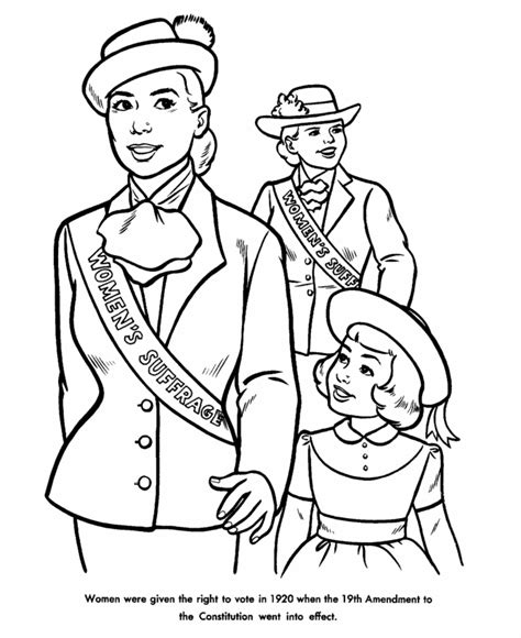 Usa Printables Womens Suffrage Coloring Sheet American History In