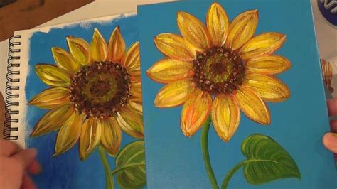 Sunflower Field Acrylic Painting Tutorial Sunflower
