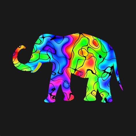 Psychedelic Art Squiggles Elephant Elephant T Shirt Teepublic