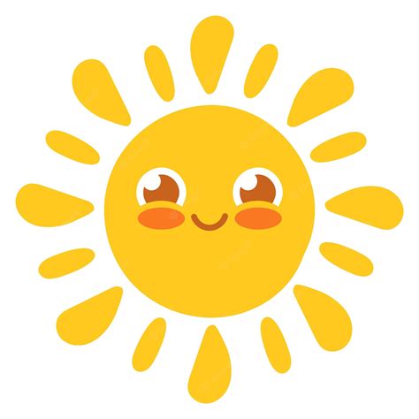 Icono De Sol Feliz Sol Amarillo Con Cara Sonriente Vector Premium