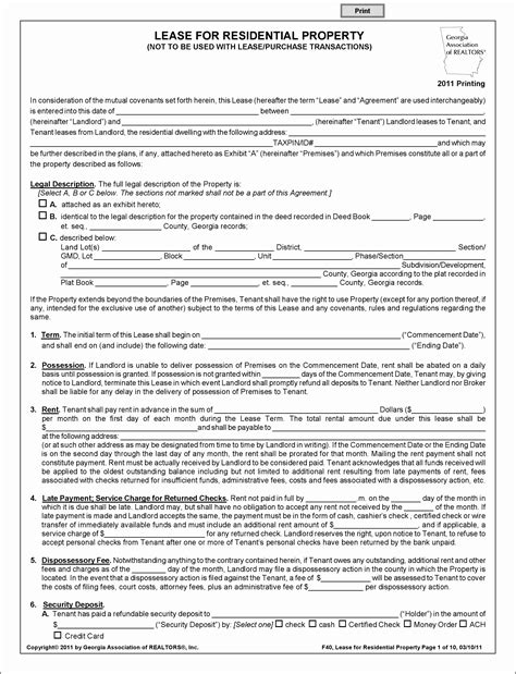 Free Rental Lease Agreement Forms Printable Printable Forms Free Online
